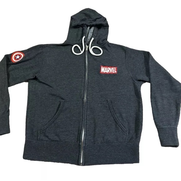 Disney Employee Exclusive Marvel Star Wars Captain America Zip Up Hoodie Medium - Picture 1 of 6